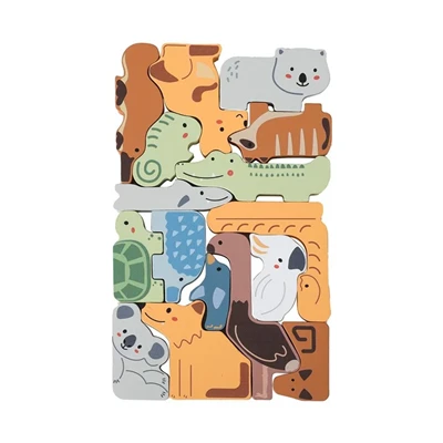 Jouet de blocs d’animaux en bois